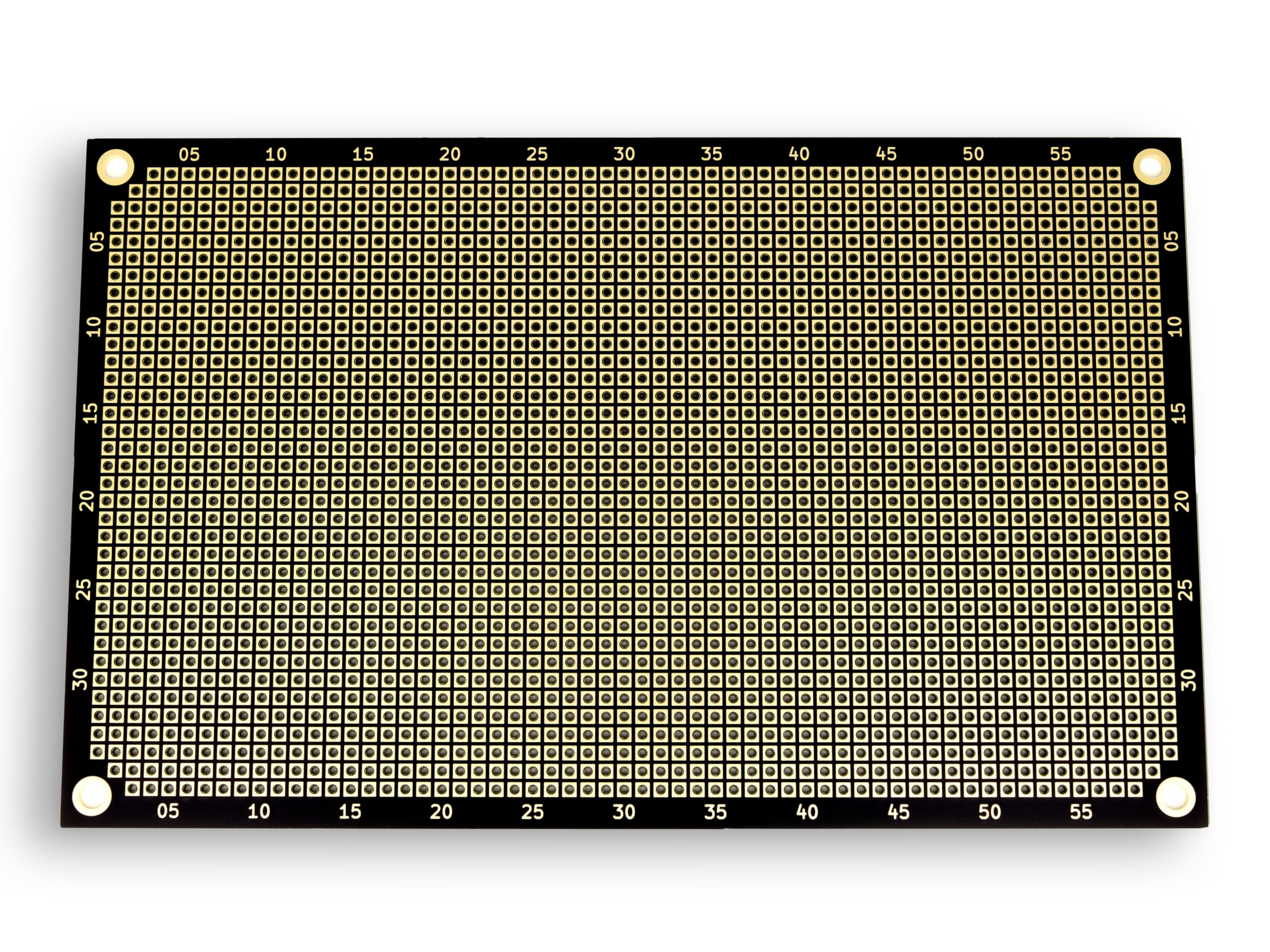 PROTOPATCH® Lochrasterplatine 160×100 Mm – Doppelseitig, Schwarz, 2,54 Mm Raster, NPTH, 3er Pack