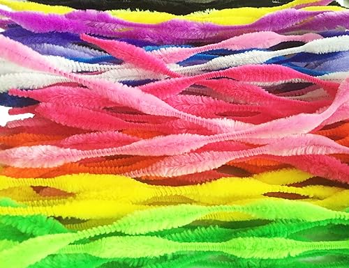 Miniatura 3 de Paquete de 100 tallos de felpilla mullidos para limpiar pipas para manualidades creativas hechas a mano (multicolor)