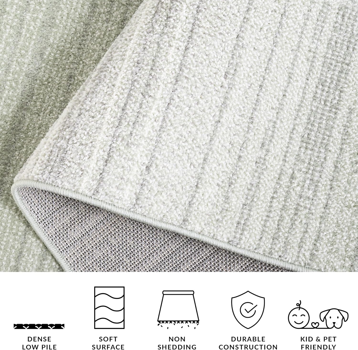 SAFAVIEH Adirondack Collection Area Rug - 6' Square, Sage & Grey, Modern Design, Non-Shedding & Easy Care, Ideal for High Traffic Areas in Living Room, Bedroom, Dining Room (ADR183W-6SQ)