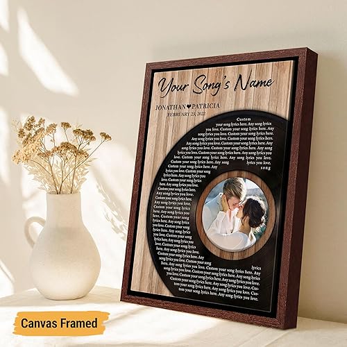 Vista 111 de VICILO Póster musical personalizado con letras de canciones, decoración sentimental perfecta, regalo de San Valentín para él, regalos de novio