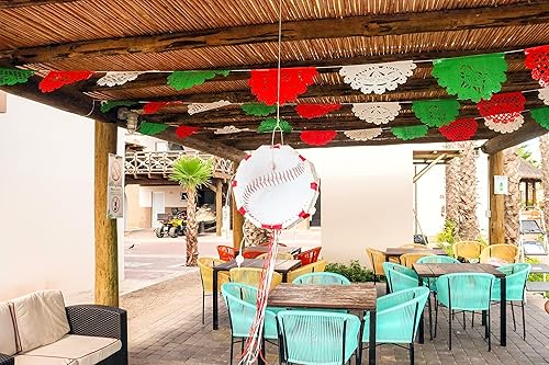 Vista 8 de Paquete de 5 10 diseños de bandera de plástico por pancarta, papel mexicano, papel picado, cinco de mayo, día de los muertos, decoración Día