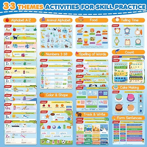 Miniatura 8 de Actividades de aprendizaje preescolar, libros de trabajo de jardín de infantes, juguetes educativos de aprendizaje del alfabeto para niños de 2, 3,