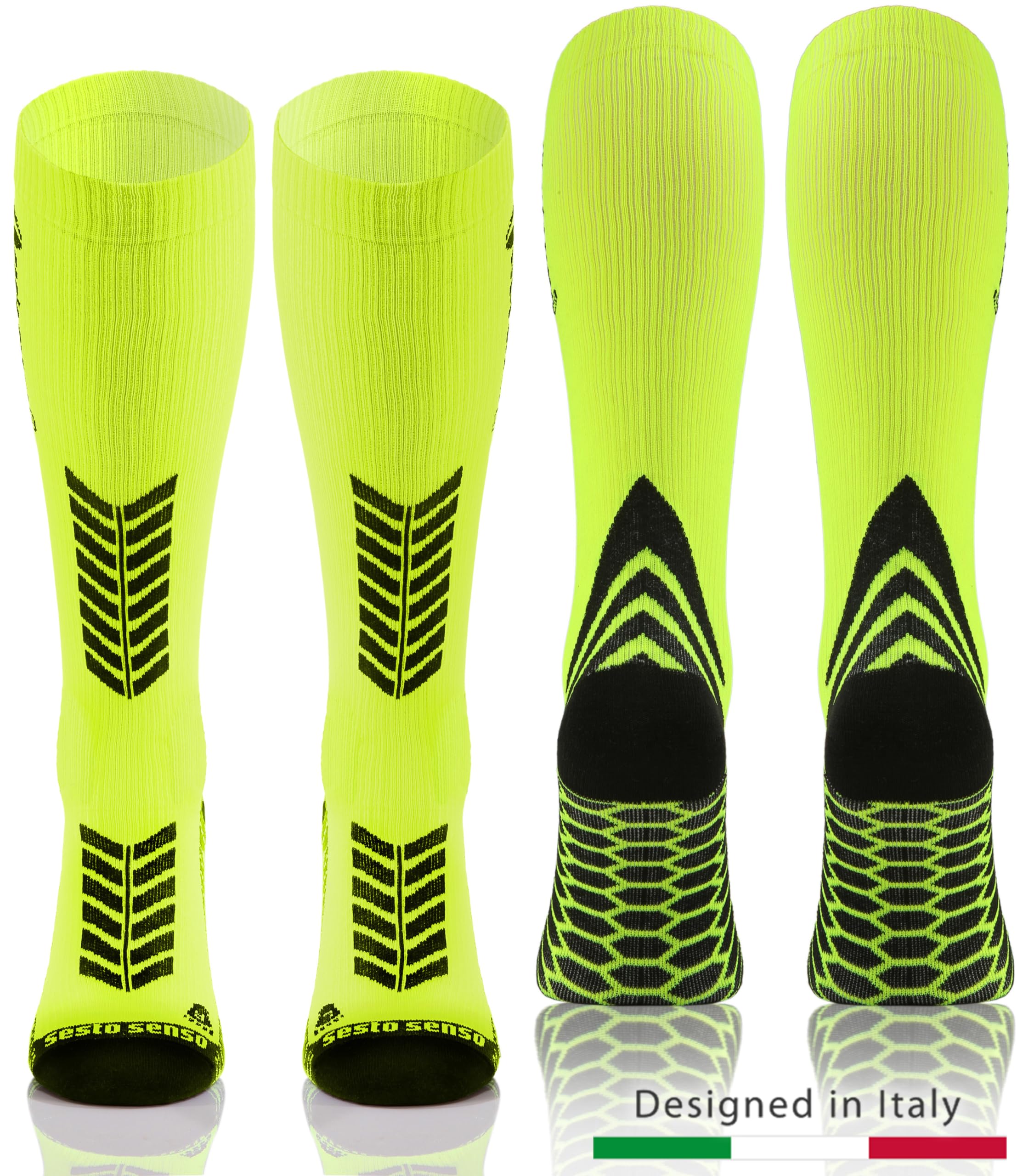 sesto senso 3 paia Alte Calze a Compressione Sportive Donna Uomo per Sport