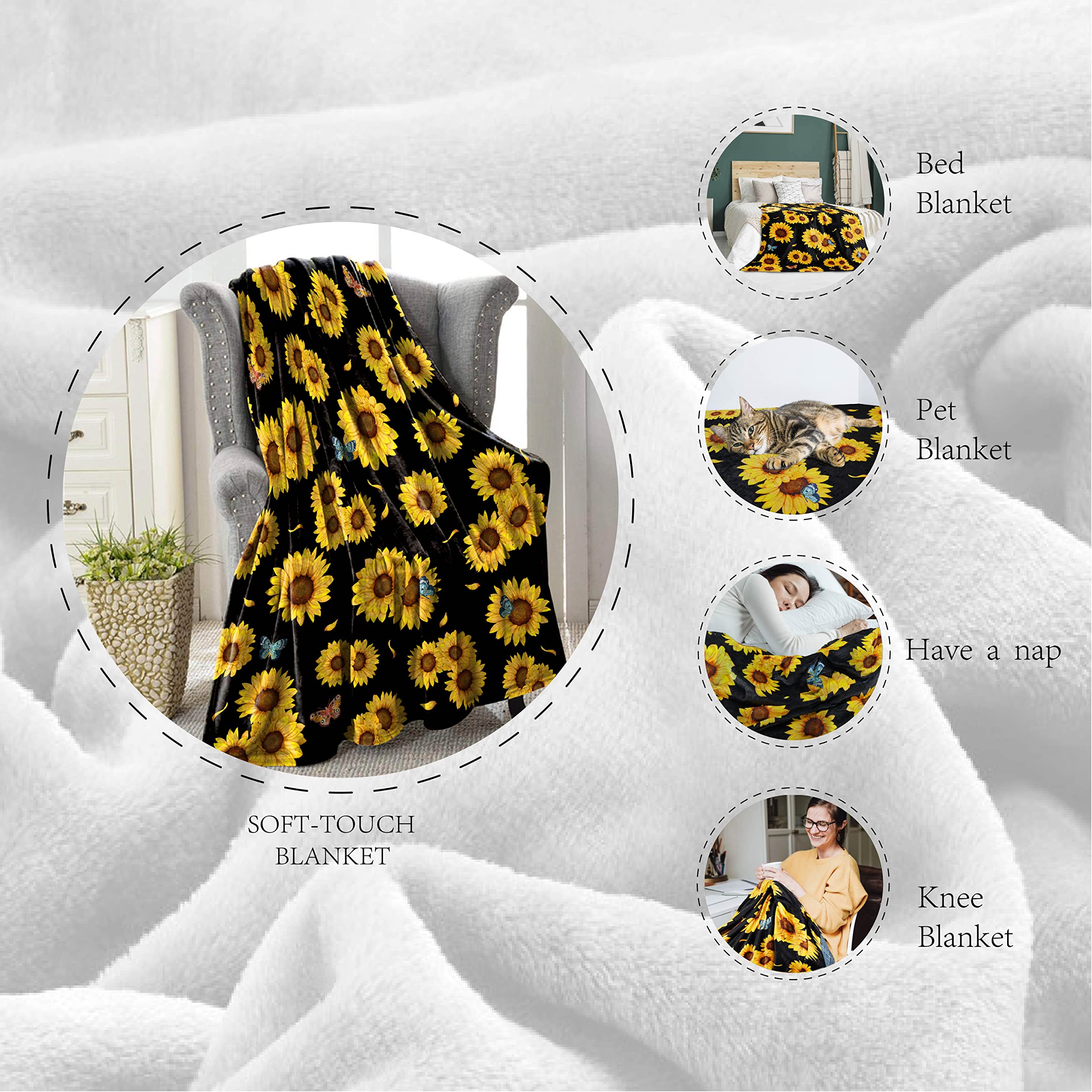 Manta Con Forma De Girasol, Regalo De Girasol, Para Mujer