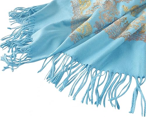 Miniatura 3 de Urban CoCo Chal bordado de gran tamaño con borlas para mujer