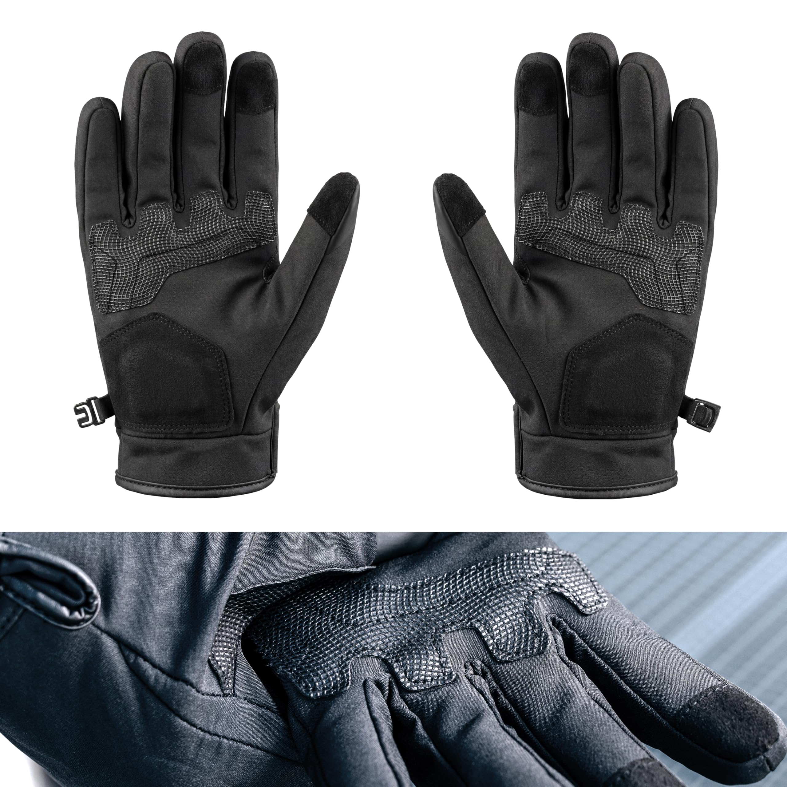 Casr Super Gloves – Gant Moto Homologué Homme Femme, Gant Mi-Saison, Accessoire Moto Étanche Et Coupe-Vent, Tactiles Avec Protection Renforcée Pour Cross, Scooter - Noir
