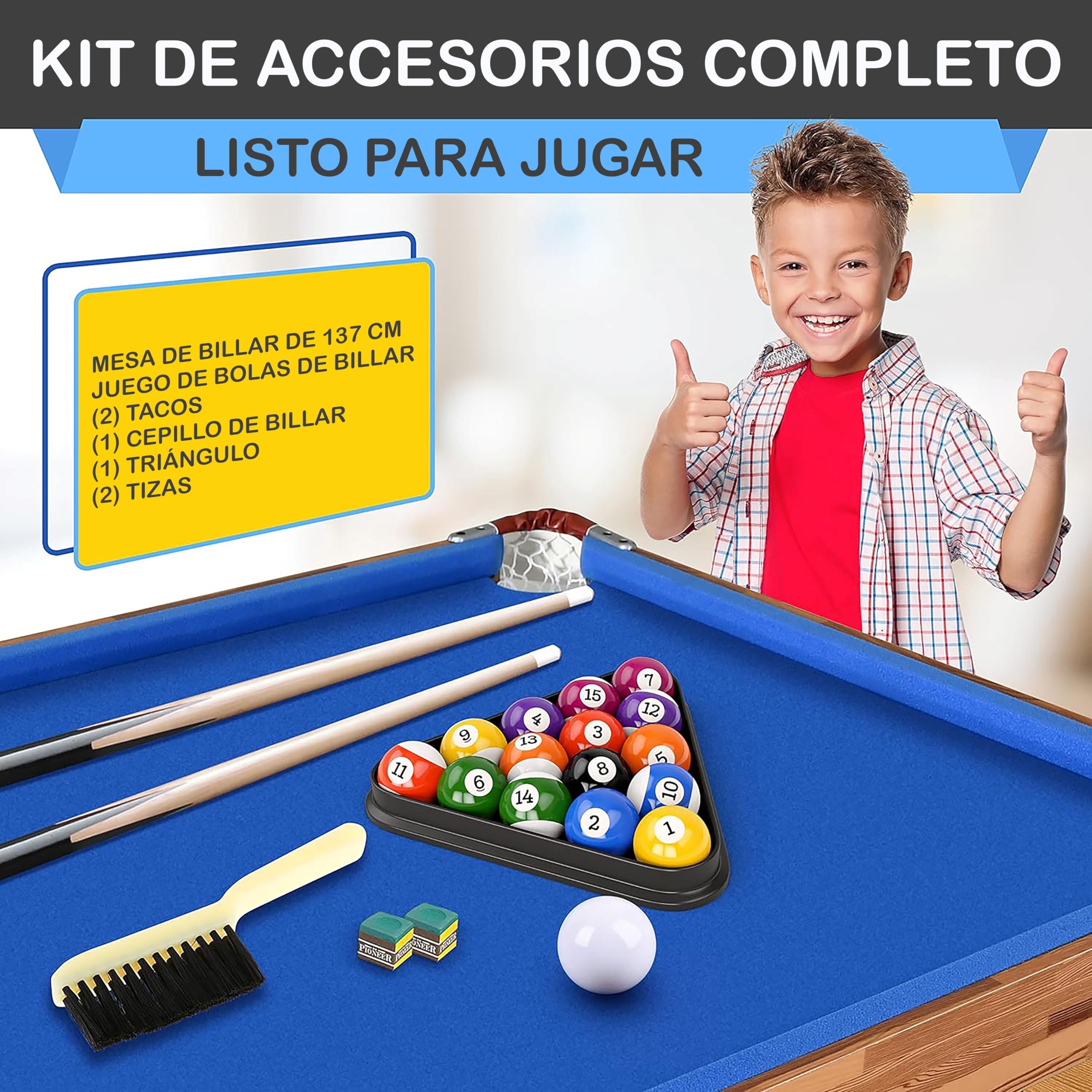 Serenelife Mesa multijuegos, 122 cm, 4 en 1, Tenis de Mesa, Billar, Bolos, Futbolin, Plegable, Interiores, Exteriores