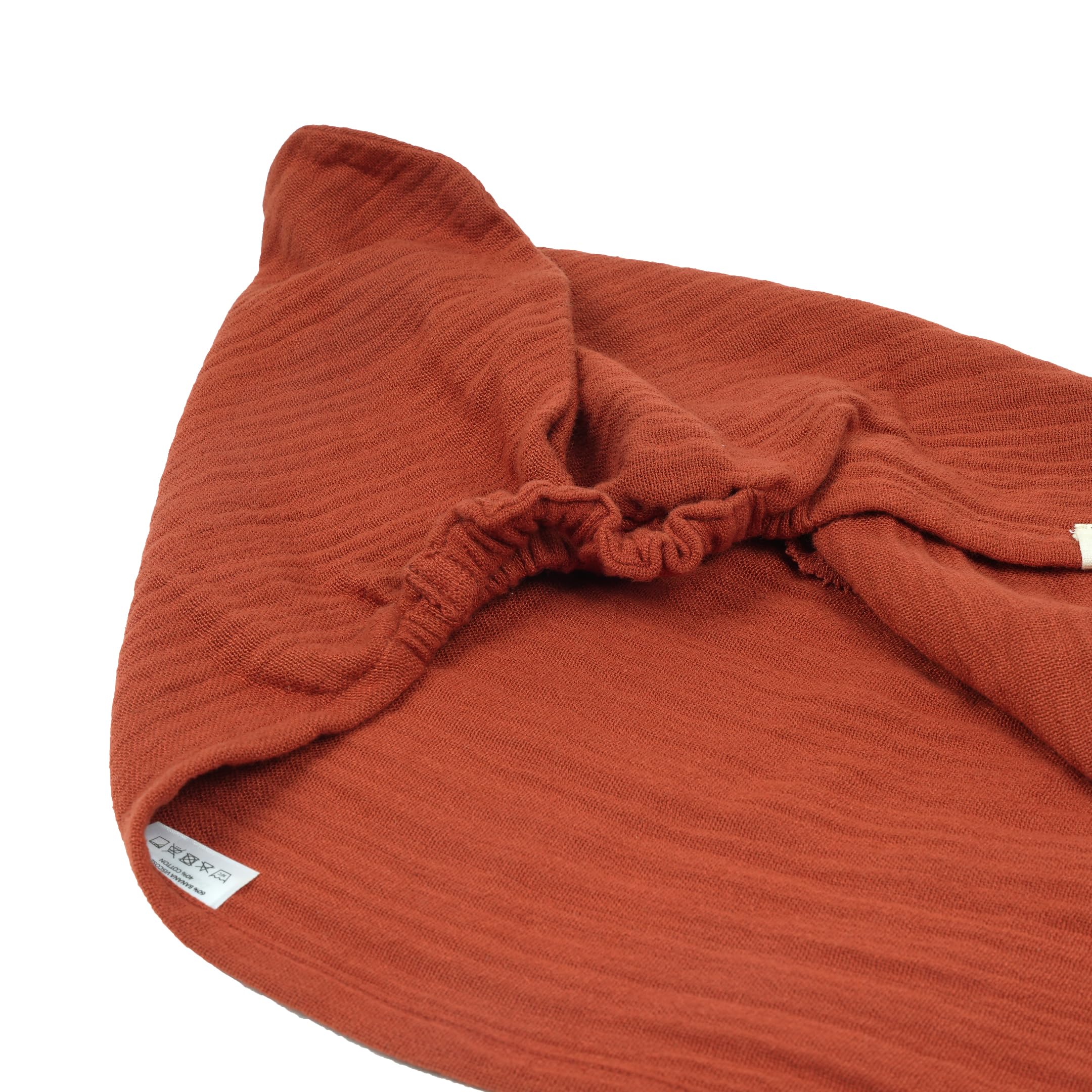 Doctor Towels, World's First Banana Double Cloth Hair Towel Wrap for Women | 240 GSM Anti-Frizz Quick Dry Hair Towel for Women with Button for Long & Short Hair | Pack of 1 – Terracotta (Plus Size) 3