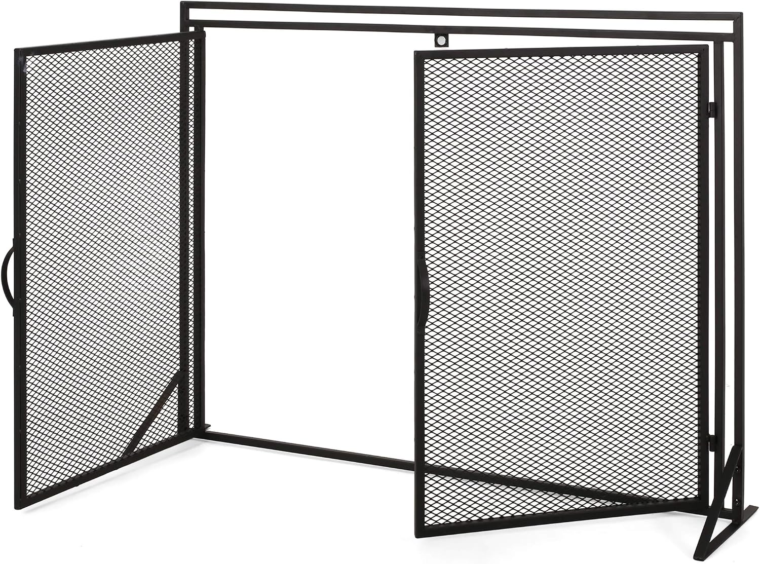 Christopher Knight Home Novia Modern Iron Fireplace Screen, Matte Black