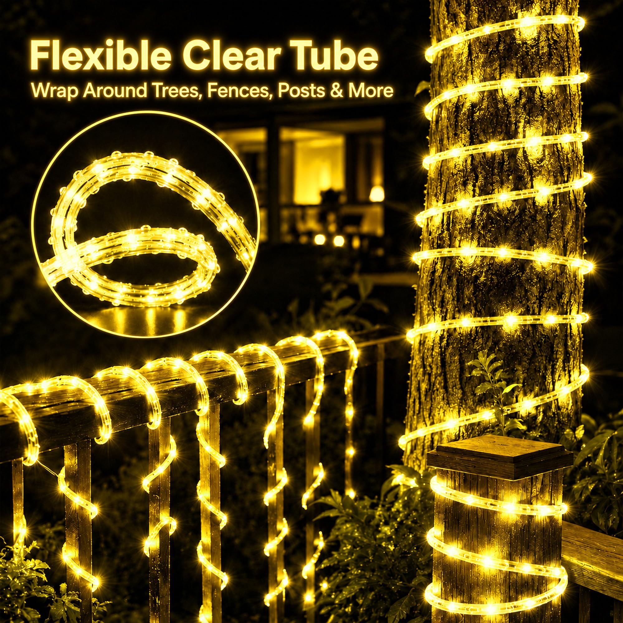 Luce a corda solare 39FT 100LED IP65 impermeabile all'aperto LED di rame fata stringa tubo luci per feste giardino cortile casa matrimonio natale Halloween festa albero decorazione illuminazione