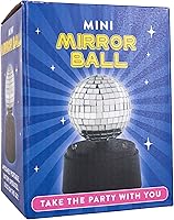 Vista 6 de Fizz Creations Mini Bola de Espejo de Disco LED – Luz de 5 Pulgadas Operada con Batería, Decoración de Fiesta Portátil, Lámpara de Ambiente