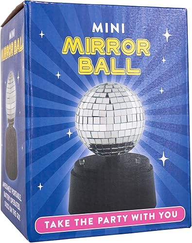 Miniatura 5 de Fizz Creations Mini bola de espejo de discoteca LED – Decoración de fiesta a pilas de 5 pulgadas, lámpara de humor portátil para dormitorio, niños,