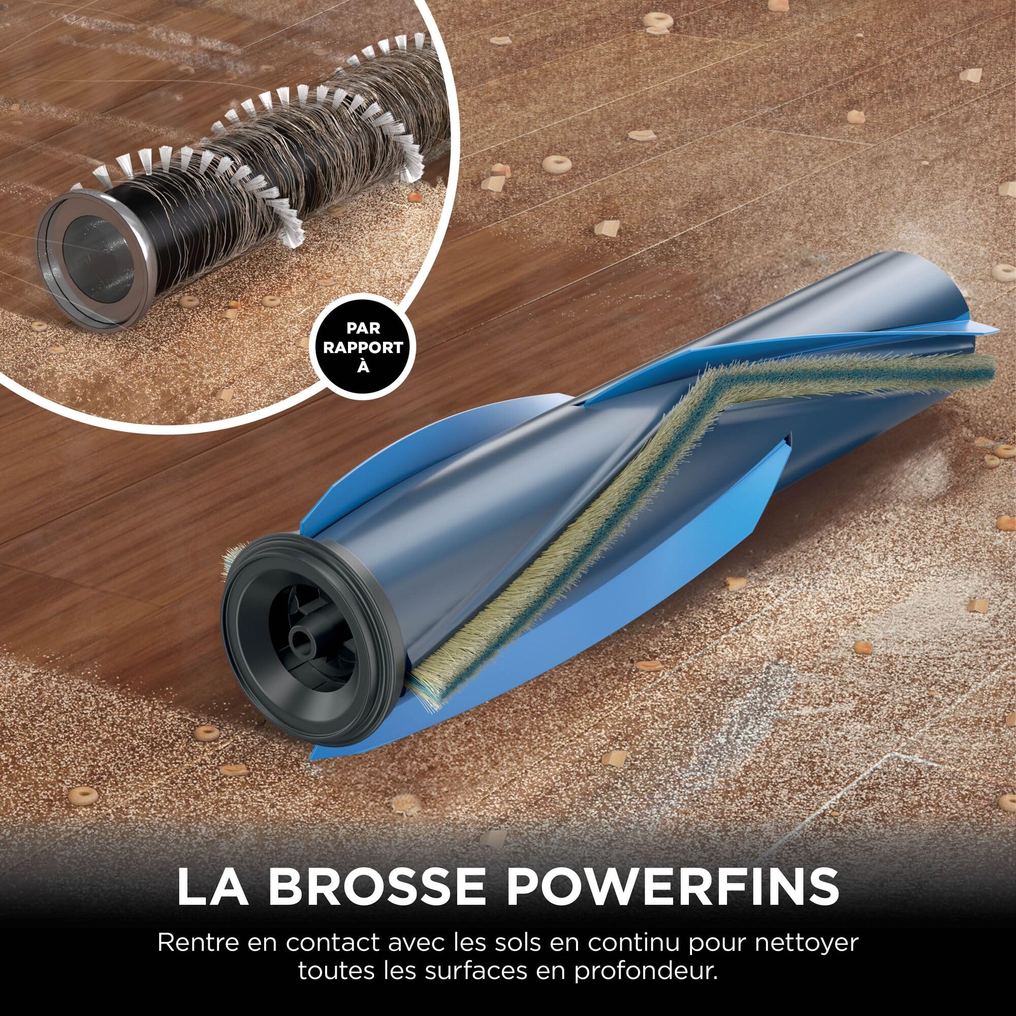 Shark PowerPro Aspirateur sans Fil, Technologie FloorDetect, Anti-emmêlement, Système Anti-allergène, Léger, Flexible, Mode Portatif, 50 Min d’autonomie, Bac à poussière XL, Bleu Métallisé IZ380EU