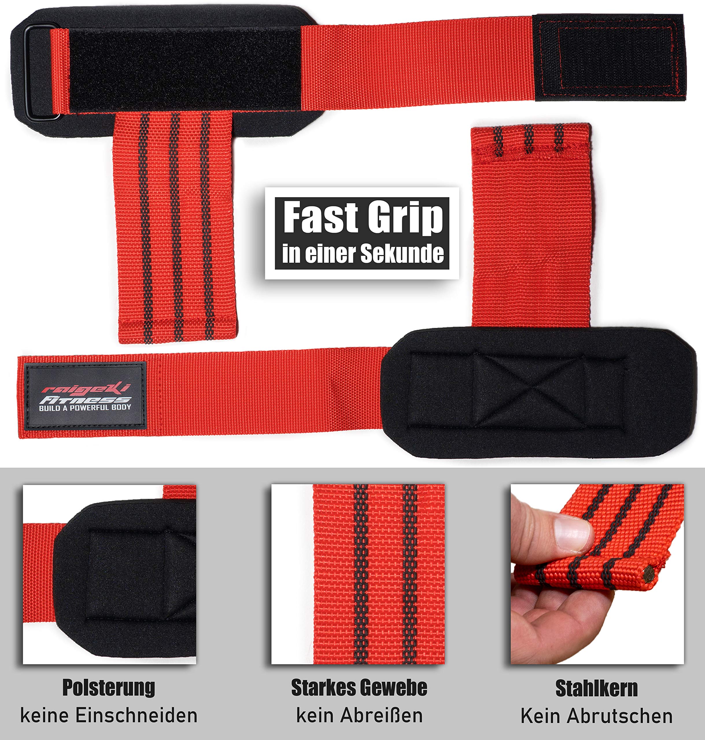 Bandaże na nadgarstki + pomoc do rozciągania Fast Grip [zestaw] profesjonalne szybkie zapięcie (+ plany treningowe) do fitnessu, treningu siłowego i kulturystyki – dla kobiet i mężczyzn