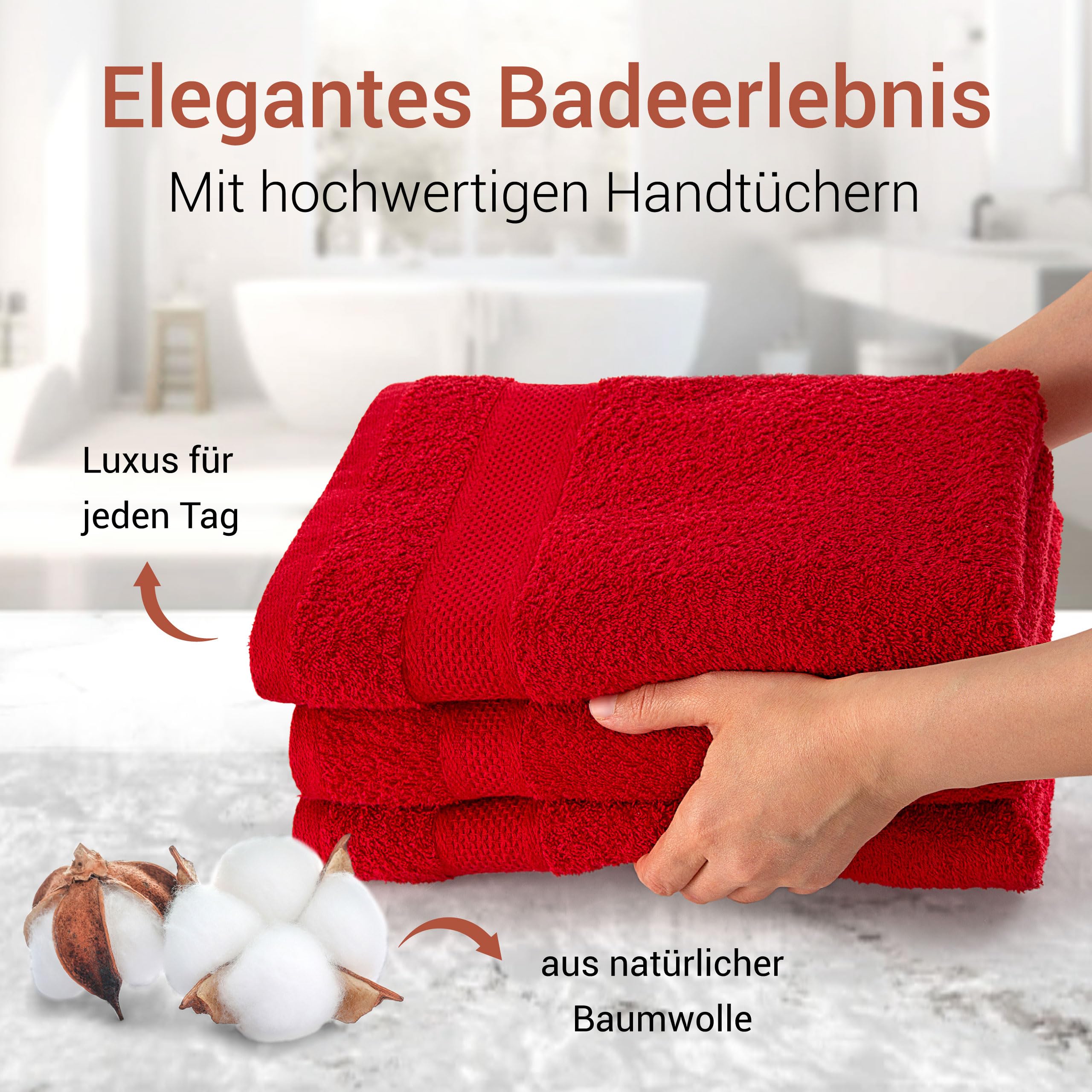 8-teiliges Handtuch Set 100% Baumwolle Oeko Tex 100 50x100cm Badetücher Waschlappen