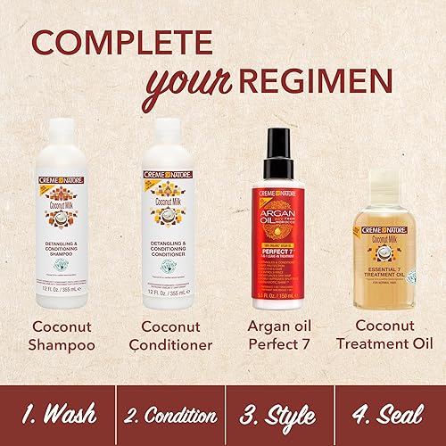 Miniatura 7 de Creme Of Nature - Acondicionador con leche de coco con fórmula desenredante y acondicionadora para cabello normal 12 onzas líquidas