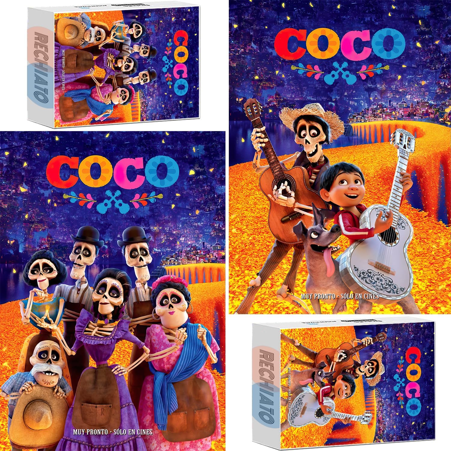 RECHIATO 2 Pack 1000 Pieces Coco Anime Puzzles, Movie