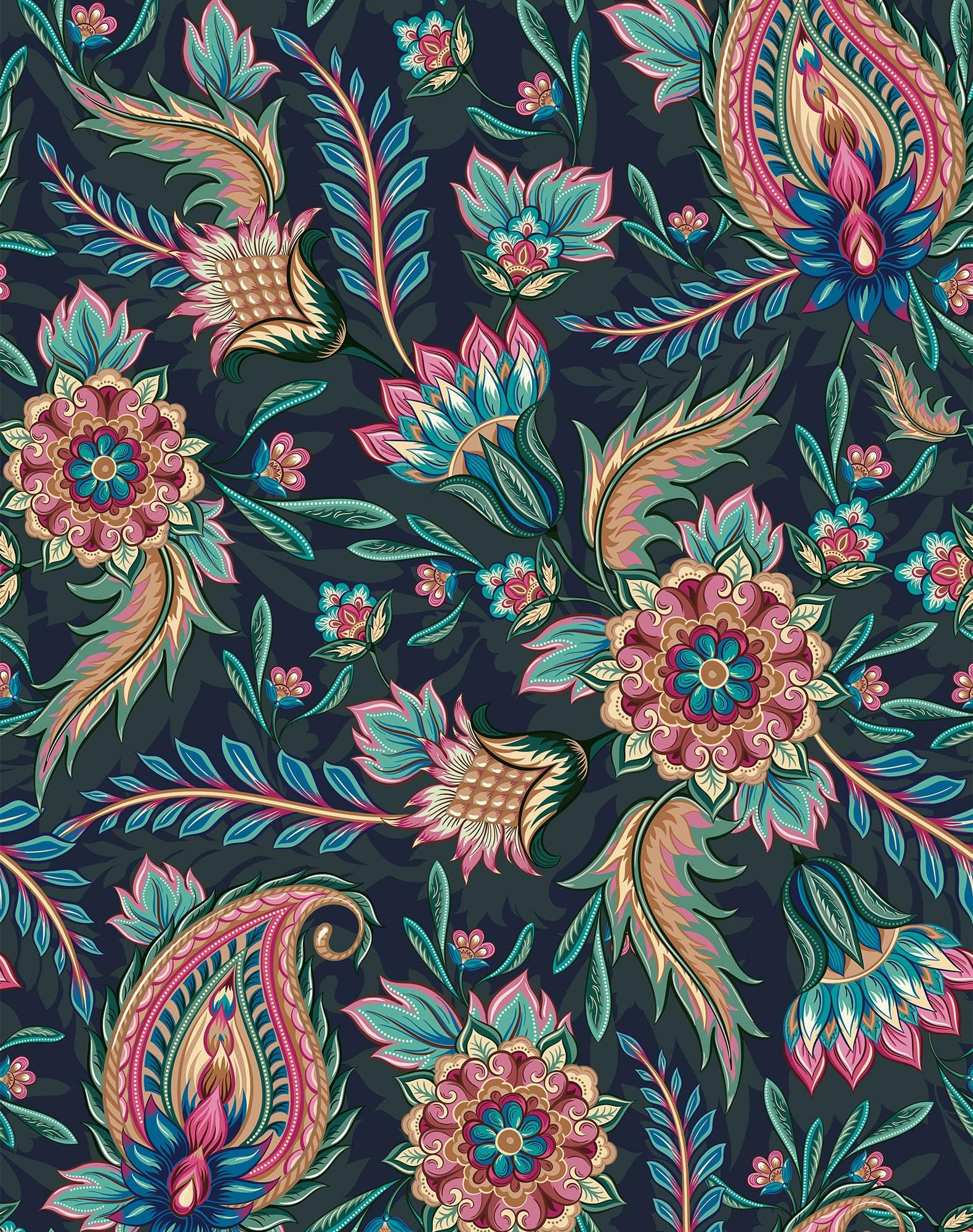 JiffDiff Paisley Floral Wallpaper (118" x 17.3", Paisley)