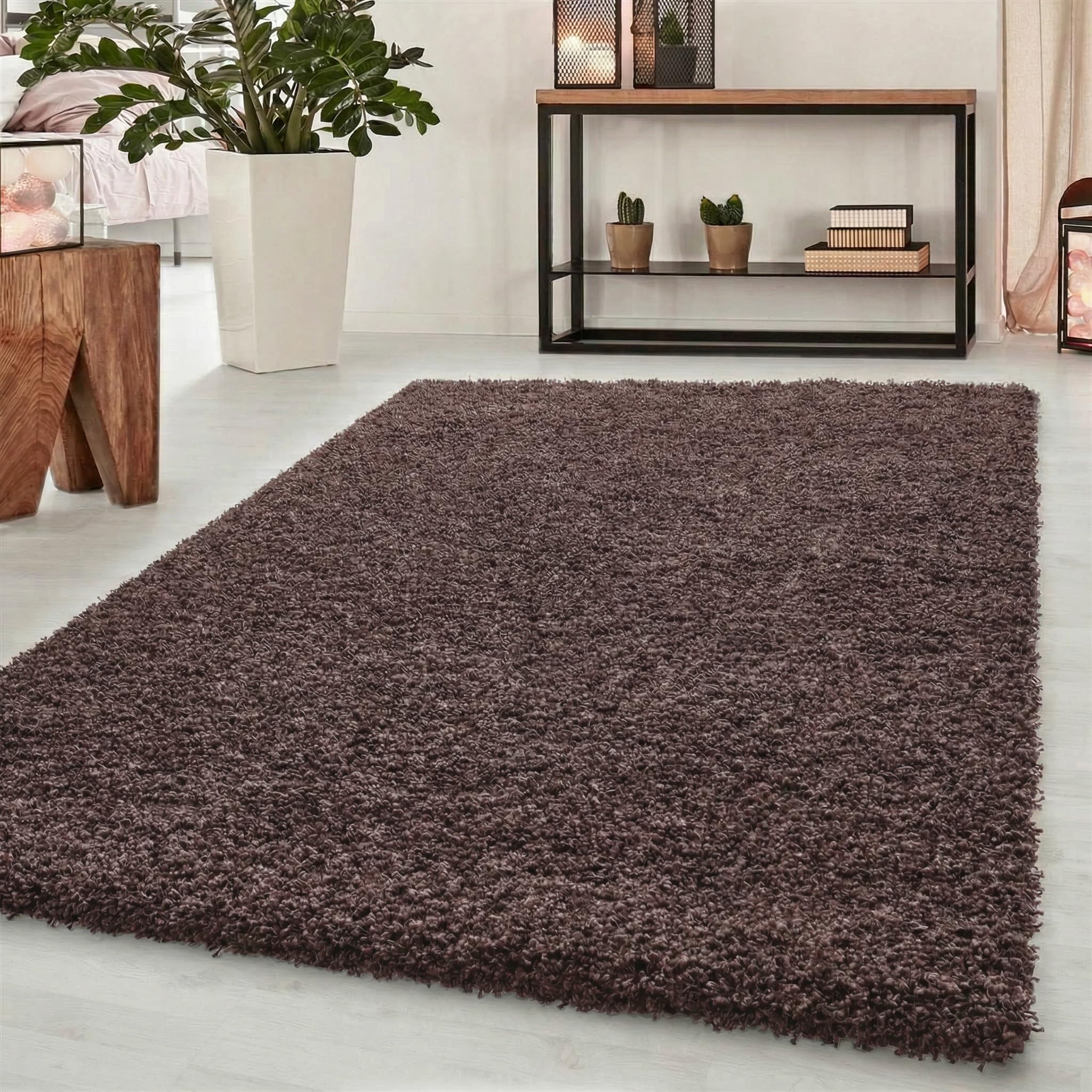 Abaseen Small Large Shaggy Rug Modern Rugs Living Room Extra Large Small Medium Rectangular Size Soft Touch Thick Pile Living Room Area Rugs Non Shedding (Taupe, 80x150 cm) โ image 1