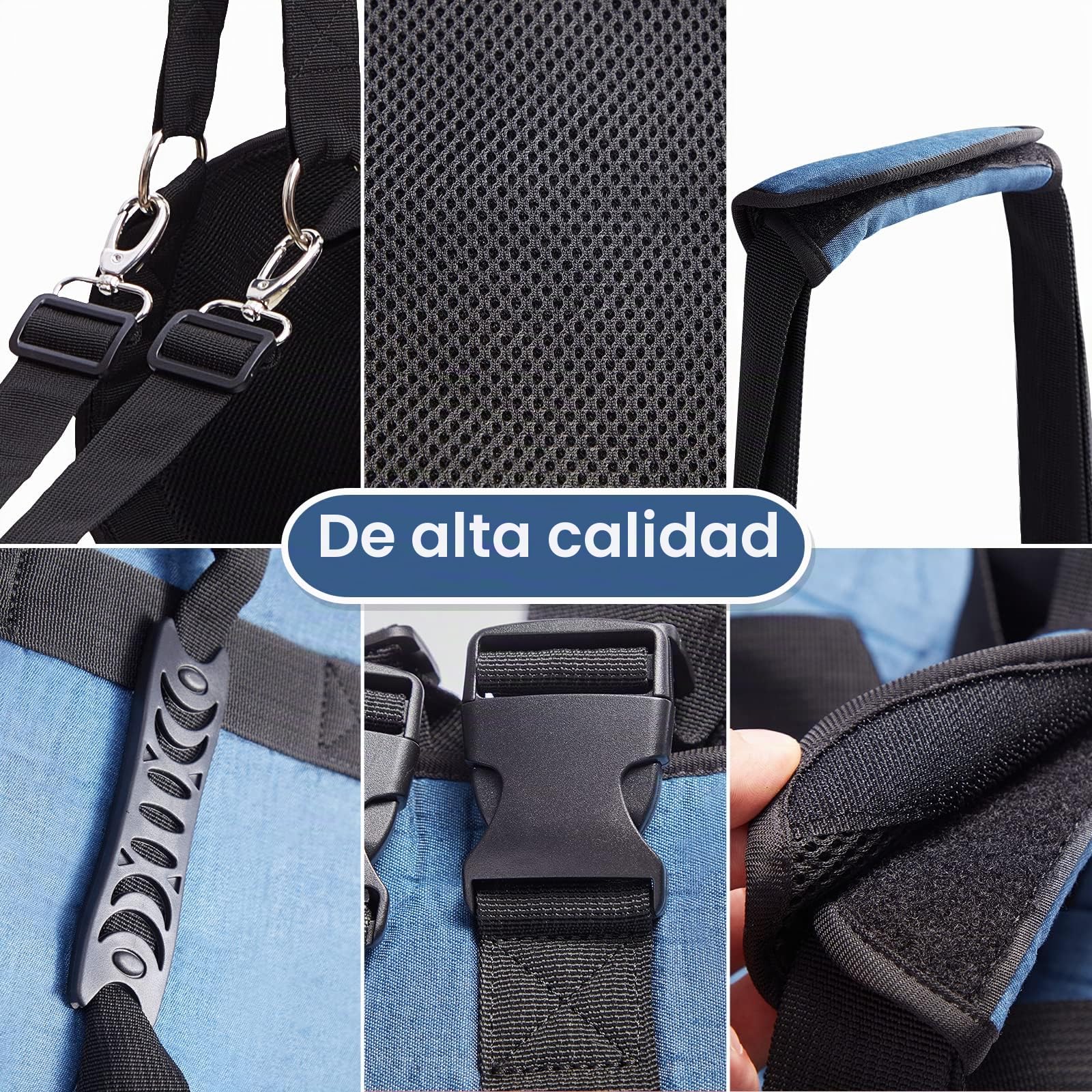 Coodeo Eslinga de Transporte para Perros, Mochila de Emergencia, Soporte para Las Piernas de Las Mascotas Y Arnés de Elevación para Perros de Rehabilitación para Cortar Las Uñas (M, Azul)
