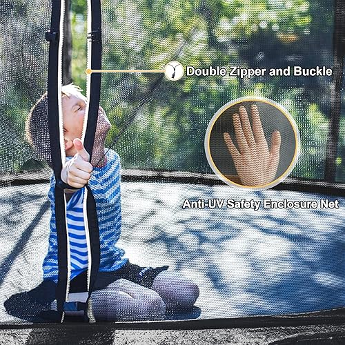 Miniatura 5 de Tranpoline - Tranpoline de 15 pies, 1500 libras, para adultos y niños, recreativo al aire libre, resistente, grande, mejor patio trasero, sin