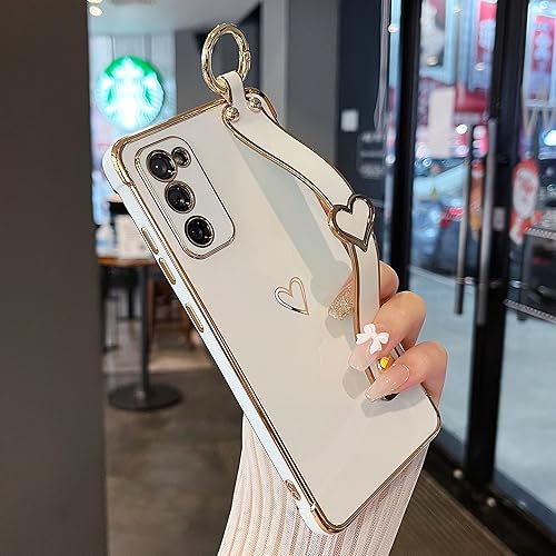 Vista 49 de ZTOFERA Funda para Samsung Galaxy A13 5G con correa para la muñeca, bonito borde chapado de lujo, patrón de corazones de amor para niñas y mujeres