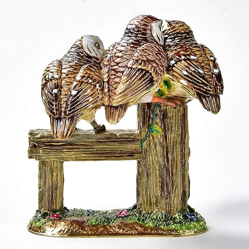 Miniatura 4 de KALIFANO Joyero decorativo para mujer con cristales Swarovski y piedras preciosas con forma de pájaros, hecho para almacenamiento y organización,