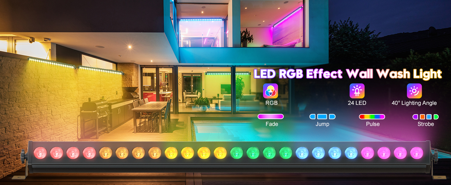 Amazon.com: Led Stage Lights Bar,72W 24LEDs RGB Dj Strobe Party