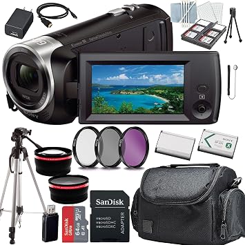 Sony HDR-CX405 HD HandycamHDRCX405/B+Tripod Case+64 GIG Memory Card+Commander Starter Kit+Tripod13PC Bundle
