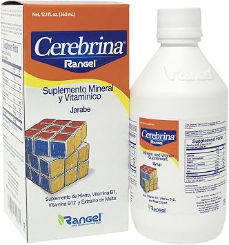 Vino Cerebrina Mineral and Vitamin Siplement Syrup - Suplemento Mineral y Vitaminico Rangel 12 OZ