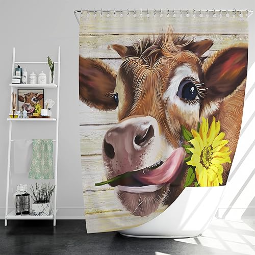 Miniatura 3 de ERYOSHMO Juego de cortinas de ducha de baño con diseño floral blanco con margaritas, decoración moderna de baño, cortina de ducha de tela