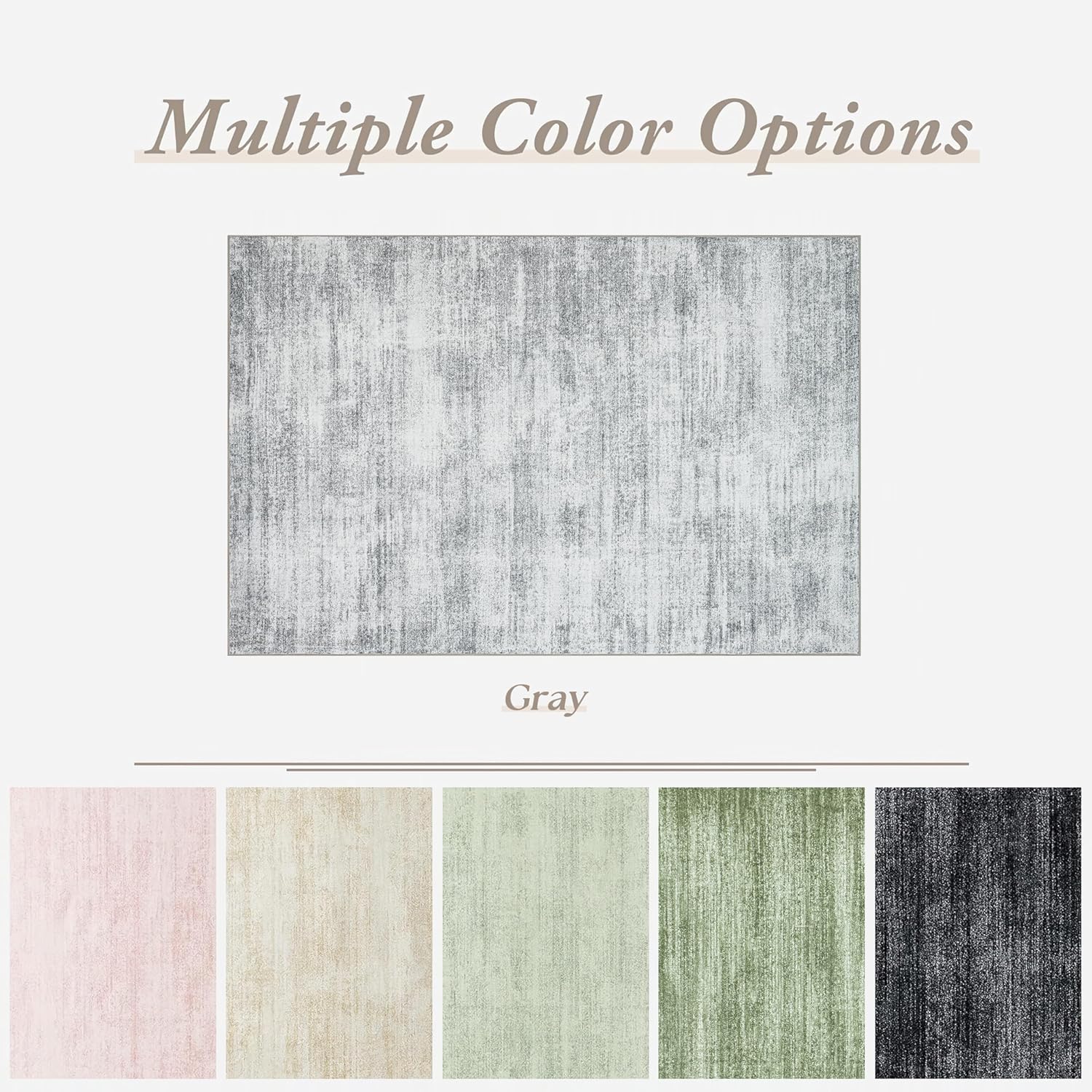 Gray Office Chair Mat for Low Pile Non Slip Neutral 4x6 Area Rug for Dorm image 5