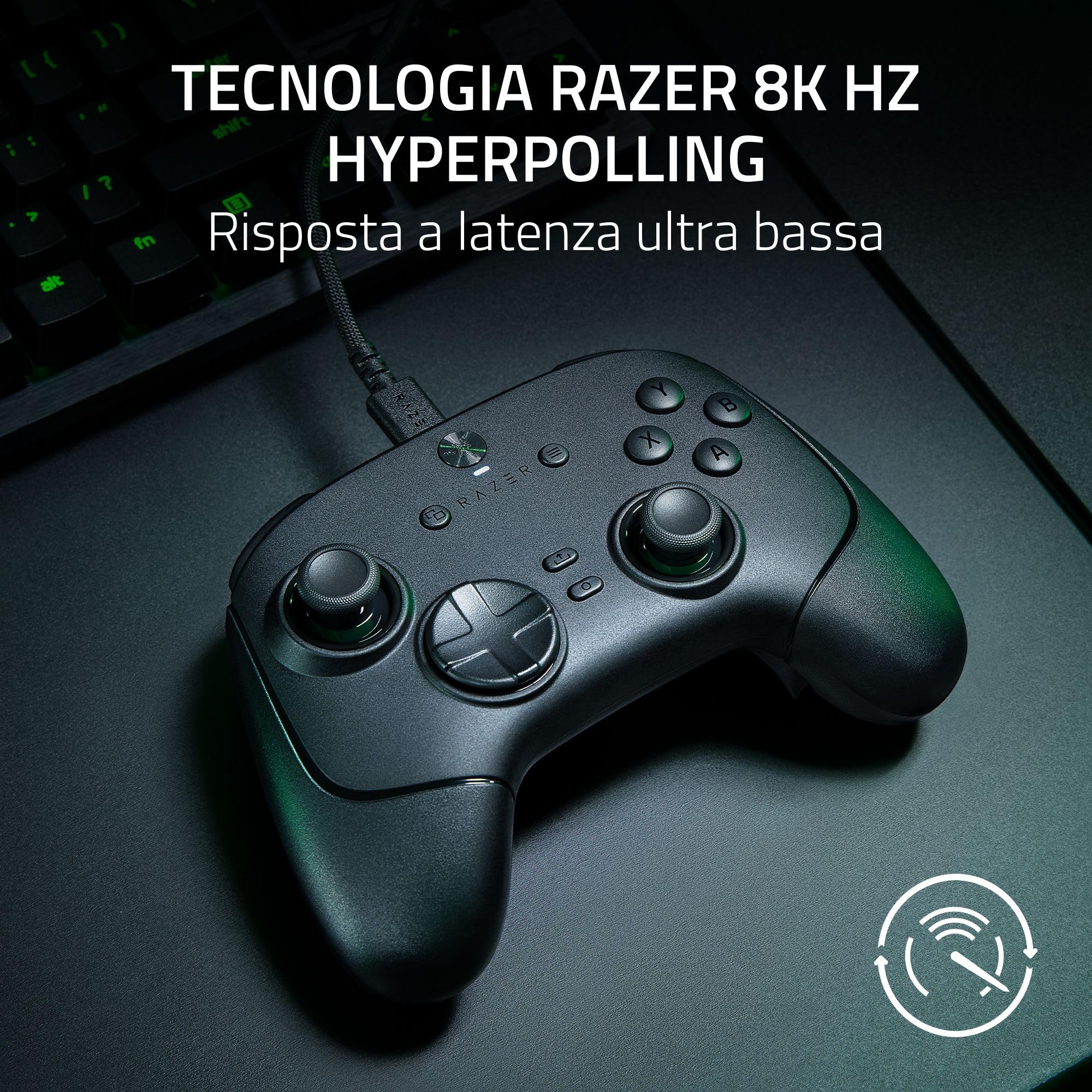 Razer Wolverine V3 Tournament Edition 8K PC - Controller cablato da esports per PC (8K Hz HyperPolling, Levette TMR con cappucci intercambiabili) Nero