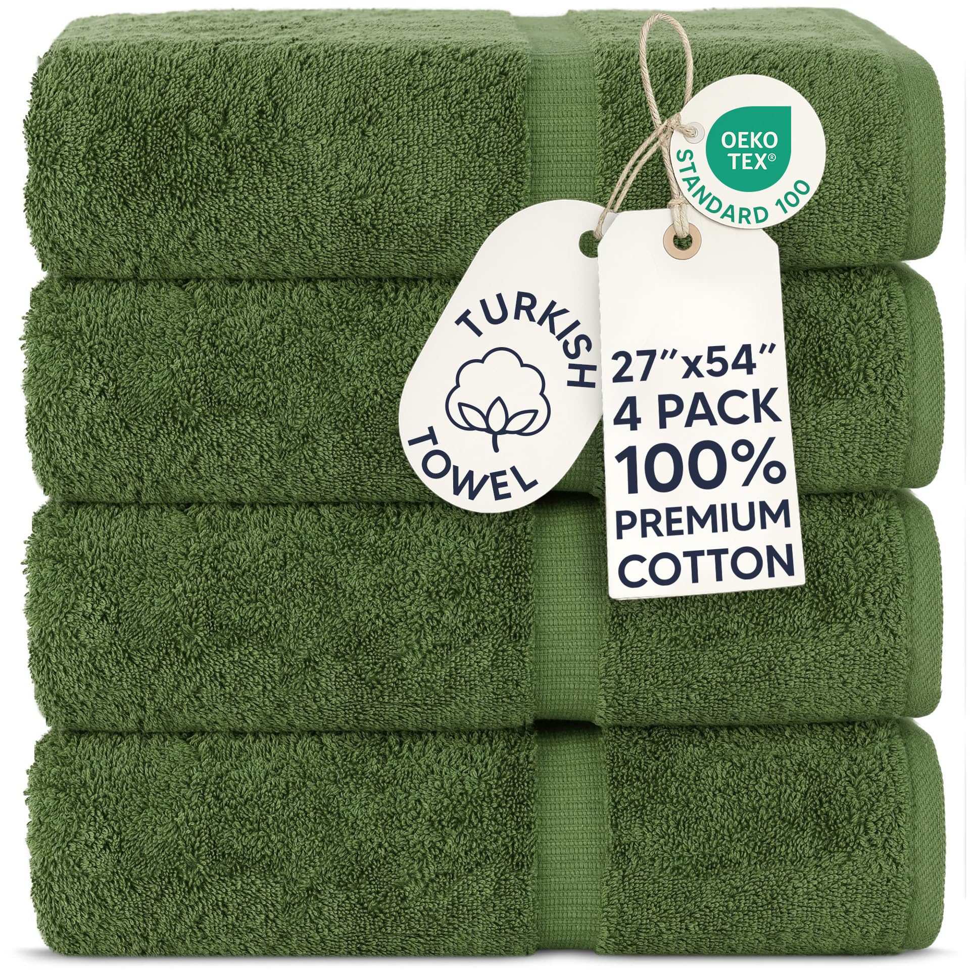 Chakir Turkish Cotton Bath Towels - 4 Pack -29