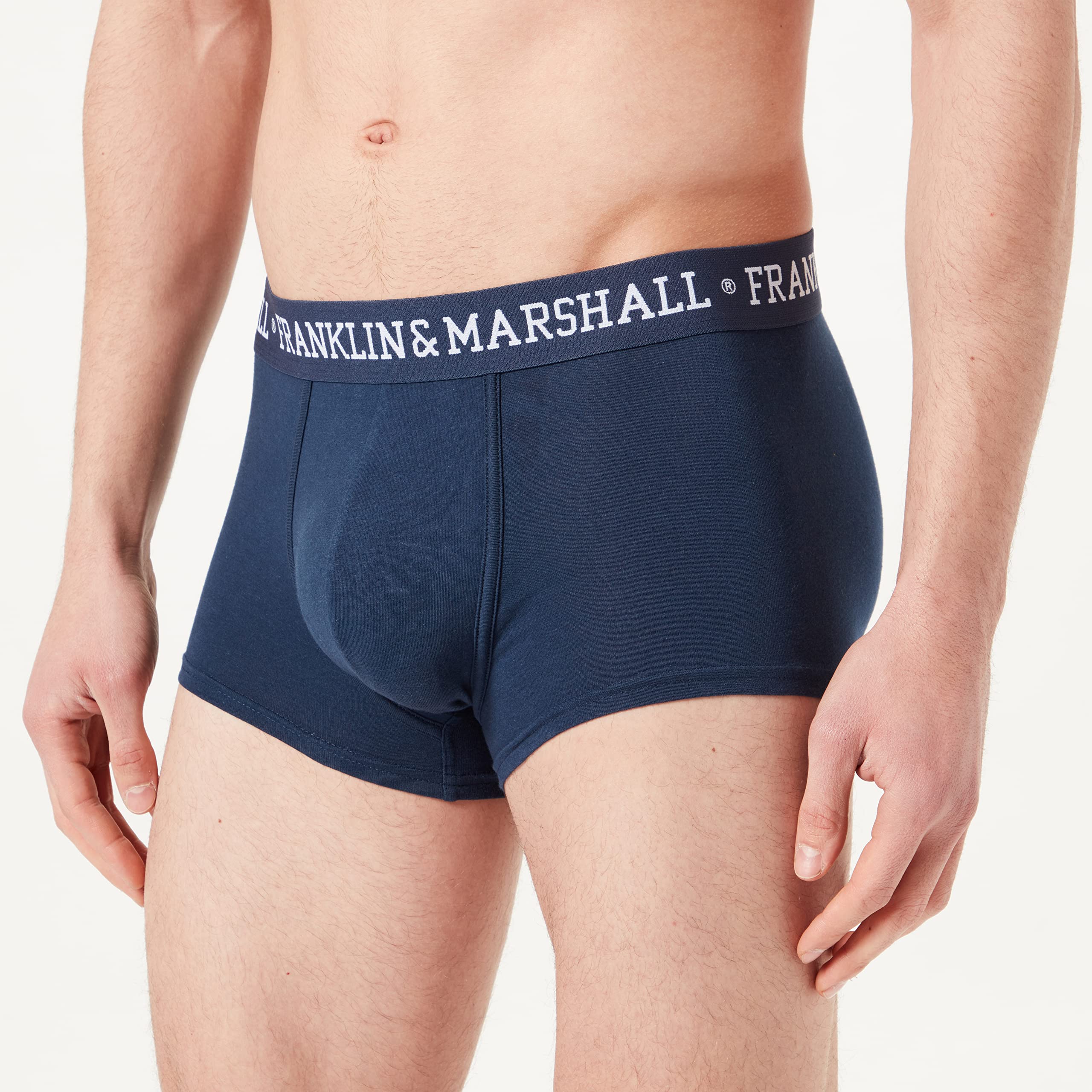 Franklin & Marshall Herren Boxershorts, Blau/Weiß, I101290, Gr. XL