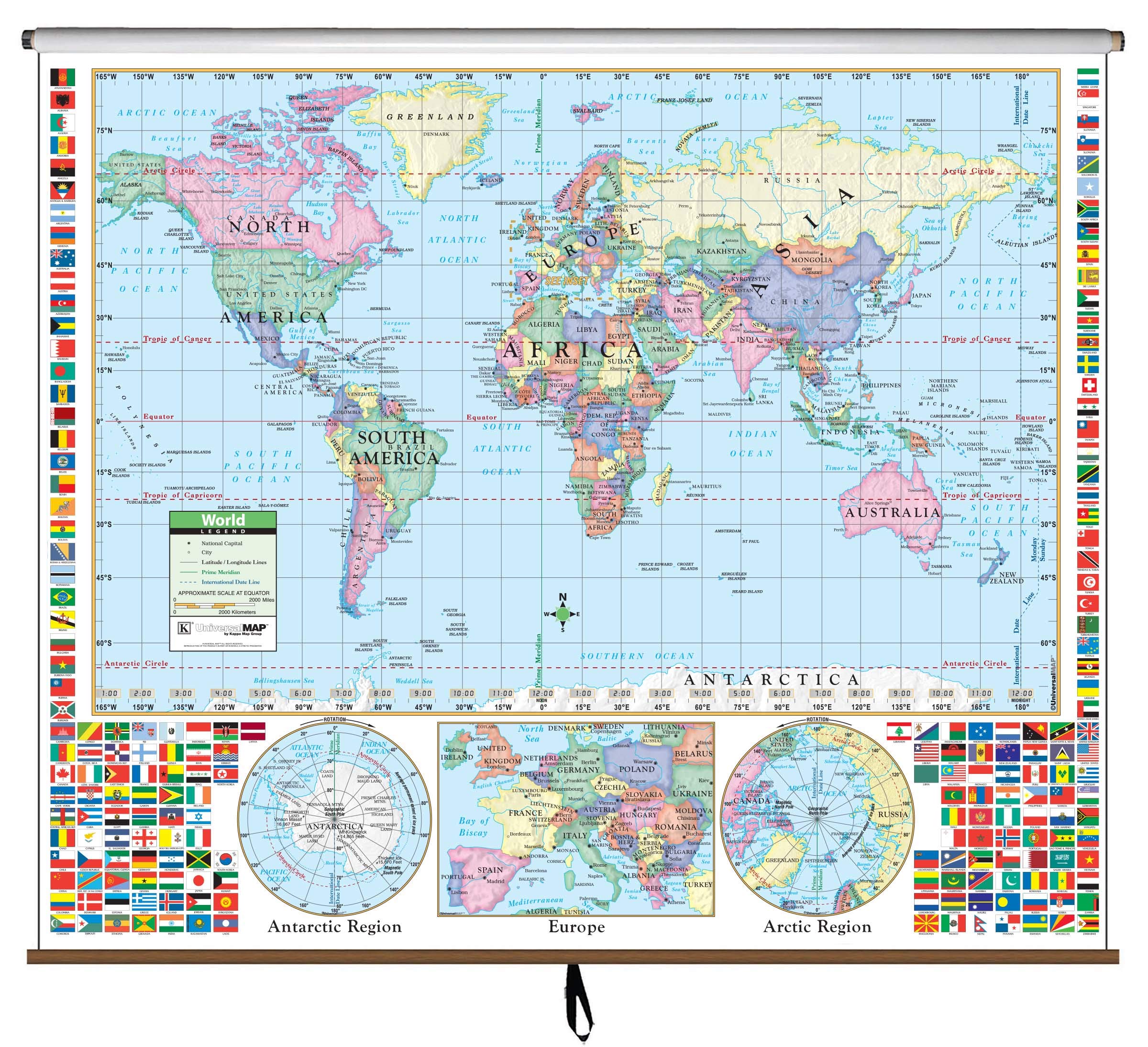 World Primary Wall Map (Primary Classroom Wall Maps) on Spring Roller (no backboard) Map – May 15, 2020
