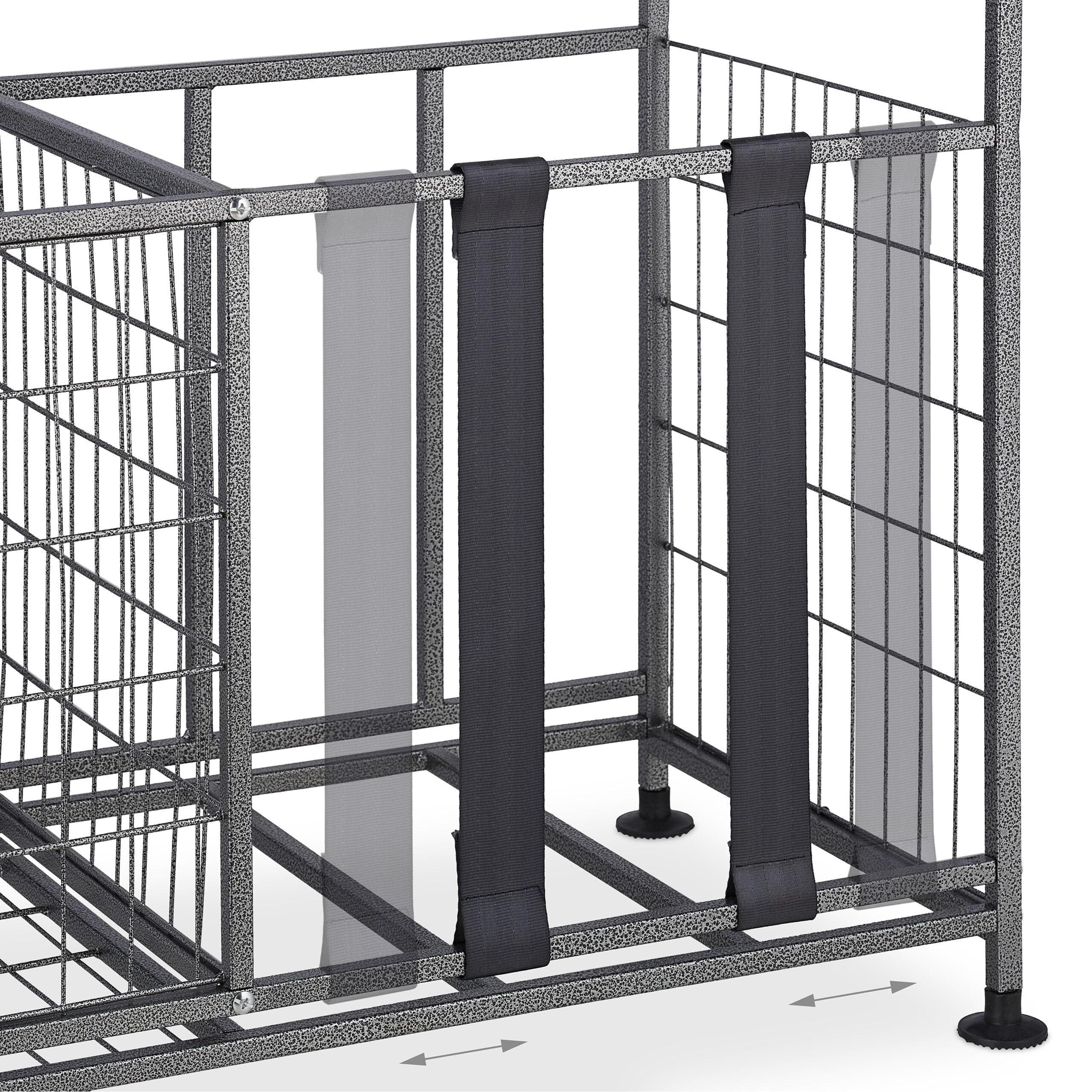 Relaxdays Almacenamiento Material Deportivo, Metal, Estantería para Utensilios Fitness y Pelotas, 111x118x42 cm, Gris