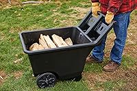 Vista 3 de Mighty Tuff Carrito de patio, carrito de gran capacidad con ruedas resistente, 4.5 pies cúbicos, capacidad de 200 libras