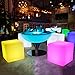 BLUEYE 16-Inch LED Cube Chair Light,Detachable Charging,Cordless,Remote Control Side Table,16 RGB Color Cube Seat for Adult,Home Garden Party Decoration