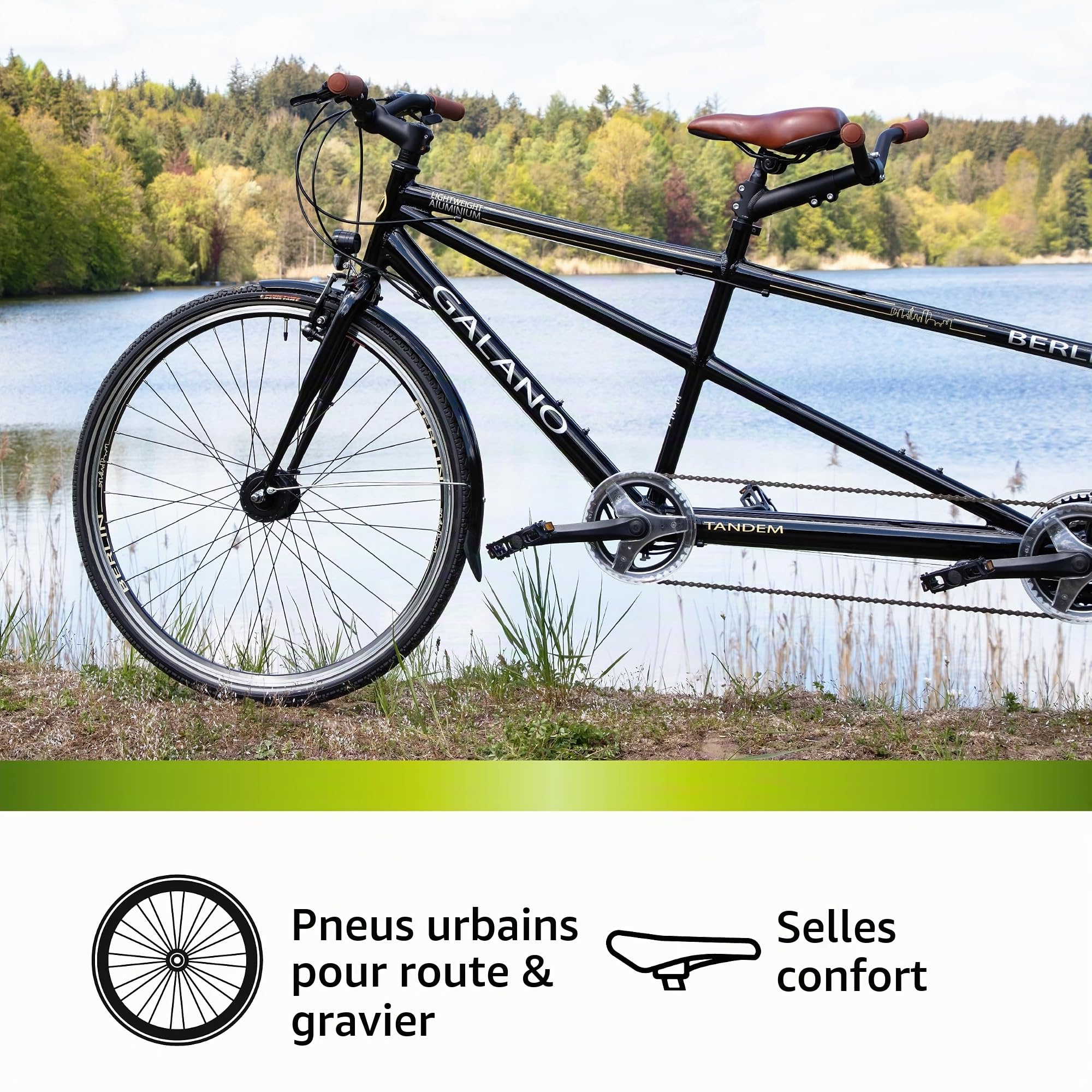 galano citybike Berlin Tandem City Bike 700c 28 Inch 21 Speed Colour:Peachy 5-reihige Sammelkarten-Aufbewahrungsbox mit Griff naaf