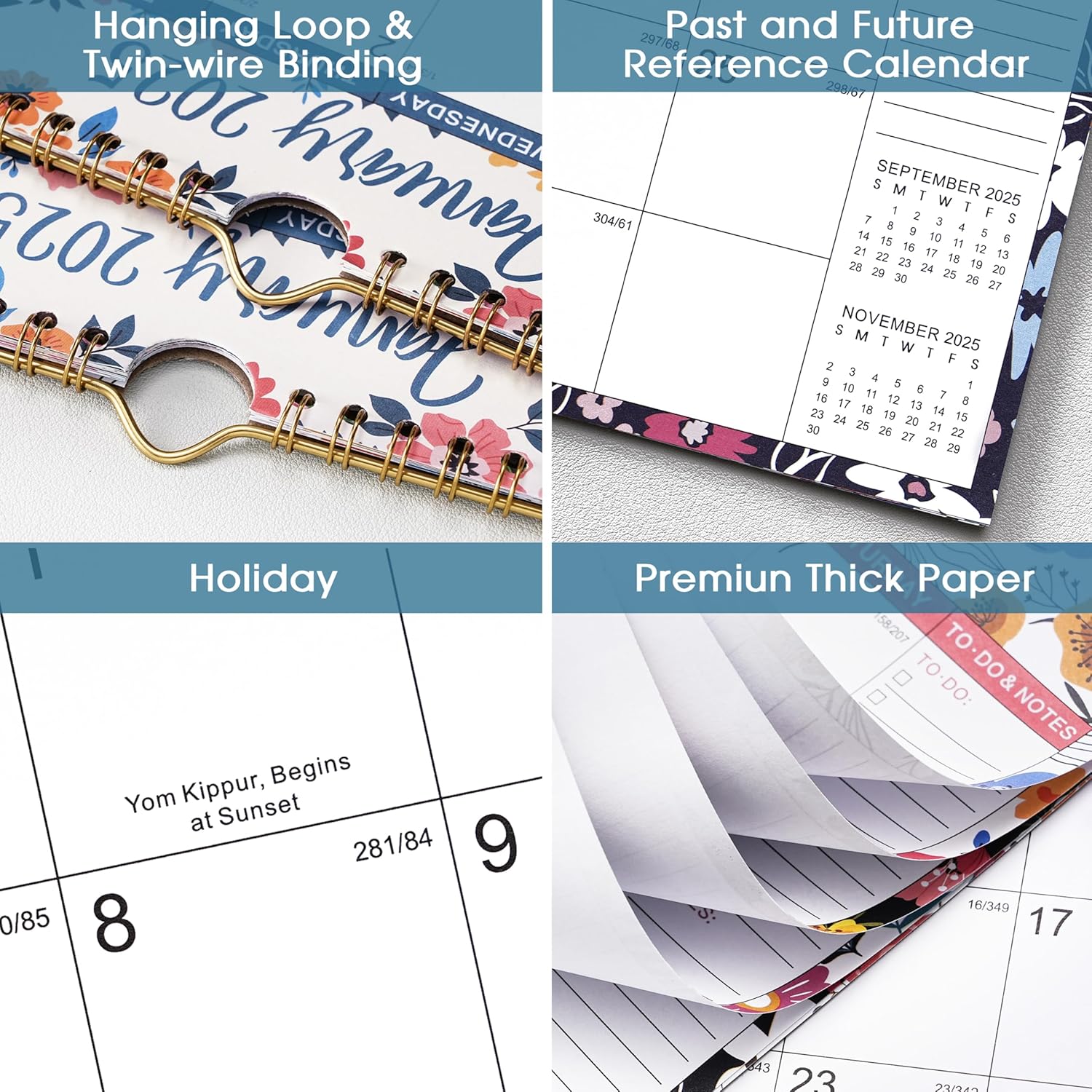 Undated Monthly Vertical Wall Calendar 30" X 20" - 12 Month - View #8