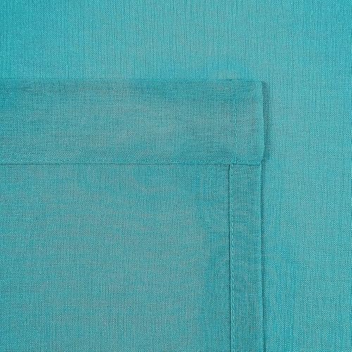 Miniatura 6 de DWCN Cortinas transparentes de lino sintético turquesa, cortinas de gasa con ojales para ventana para dormitorio, sala de estar, 52 x 108 pulgadas