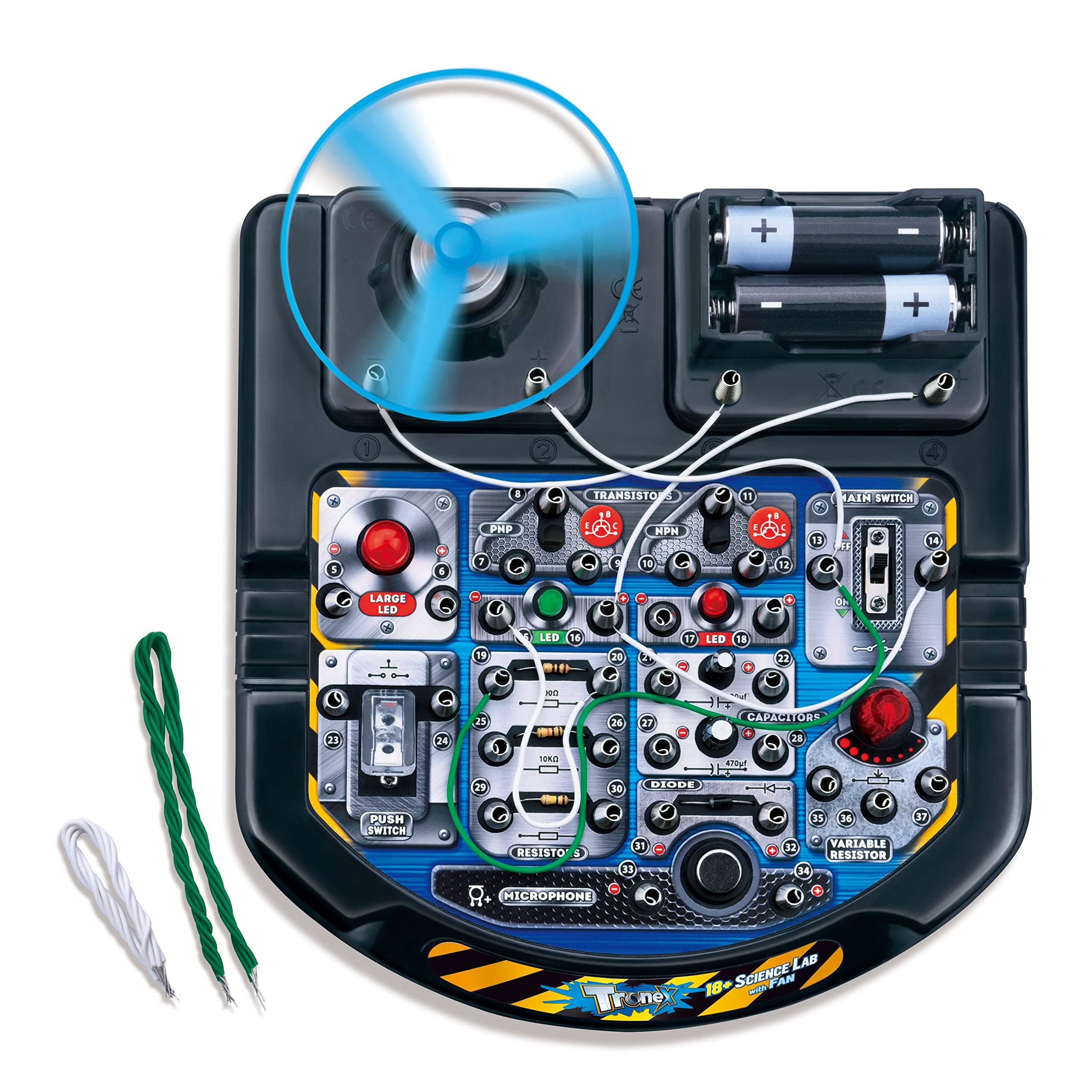 Plutofit STEM Fun Educational Science Kit with Real Wires, LED Lights & a Fan That Actually Flies, Includes 18 Cool Science Experiments for Kids