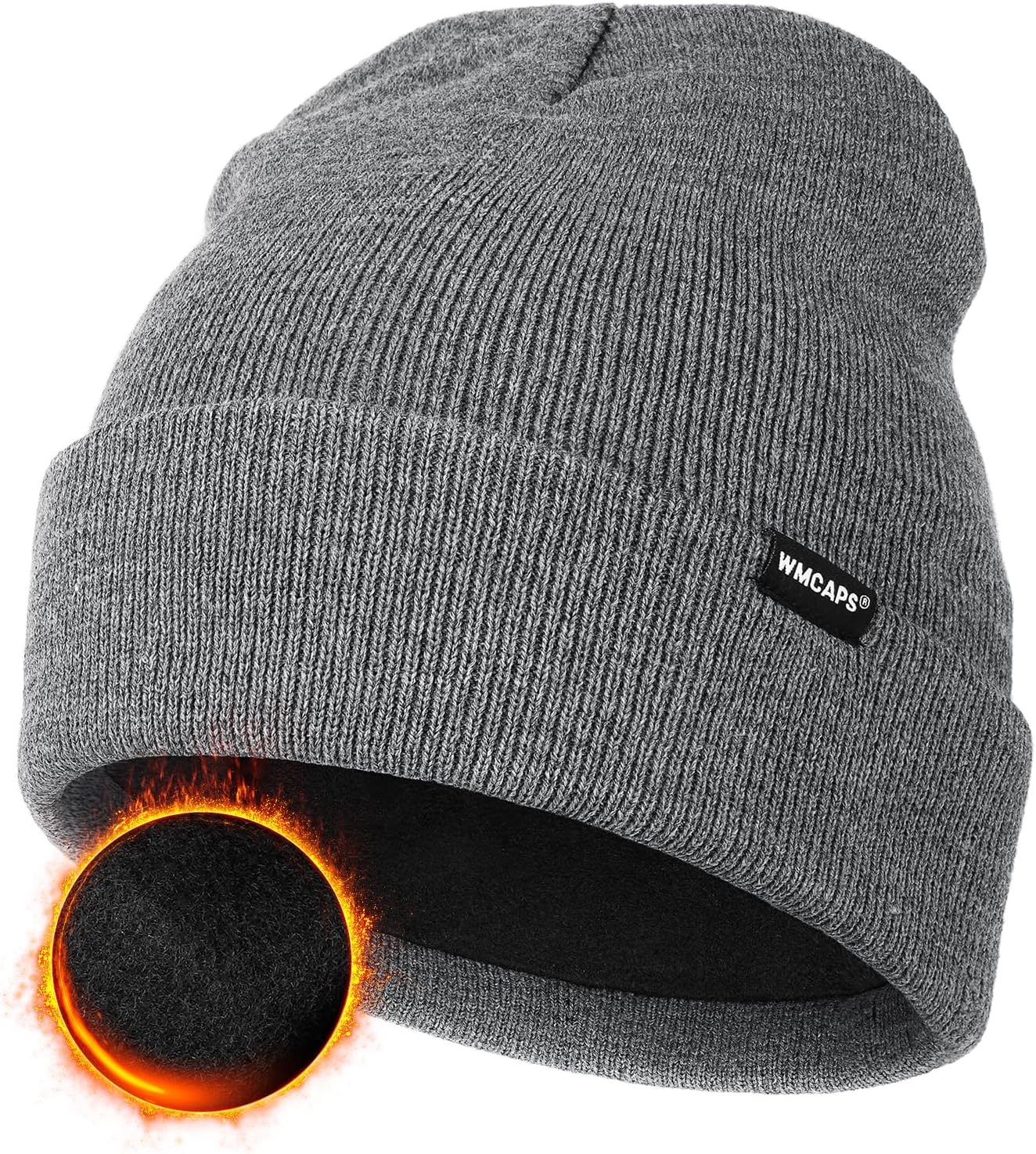 Knit Beanie for Men, Unisex Classic Winter Hats, Fleece Lined Cuffed Mens Beanie and Women, Workwear Thermal Woolly Hat, Birthdays for Her or Him, Cool Stuff