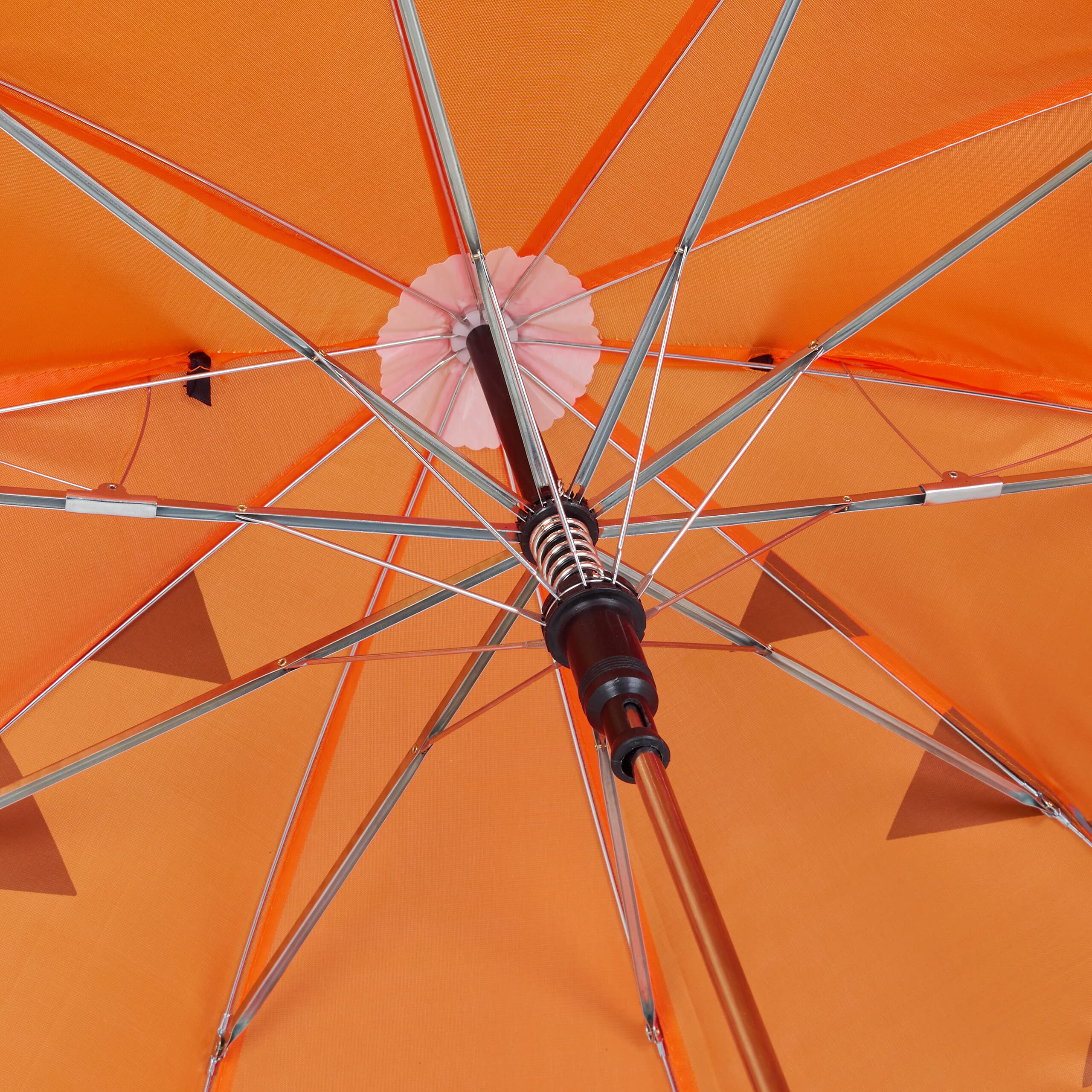 Relaxdays Parasol dziecięcy, motyw 3D, tygrys, parasol dziecięcy dla chłopców i dziewczynek, Ø 78 cm, mały parasol na patyku, pomarańczowy, pomarańczowy, 70 x 78 cm