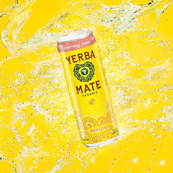 Yerba Madre Organic Yerba Mate Clean Energy Drink Alternative Bundle, Cranberry Pomegranate & Grapefruit Ginger Flavors, 12 Oz (Pack of 24), 80mg Natural Caffeine, Smooth Energy & Focus