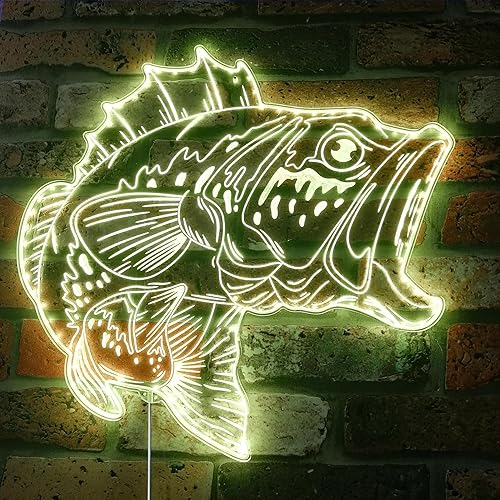 Miniatura 8 de ADVPRO Bass Fish Fishing Cabin House RGB Dynamic Glam LED Sign - Forma de corte a borde - Decoración de pared 3D inteligente - Iluminación dinámica