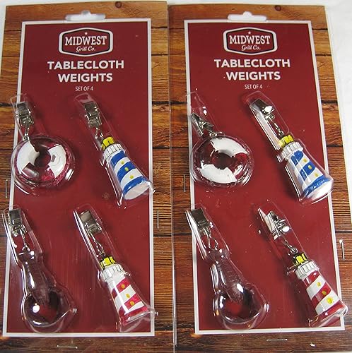 Midwest Grill Juego de 8 manteles náuticos seguros para exteriores de Breezes