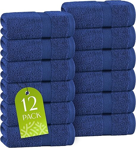 Miniatura 46 de White Classic Wealuxe - Juego de 4 toallas de baño grises, de algodón para cuerpo, para hotel, gimnasio, spa, toallas suaves, extra absorbentes