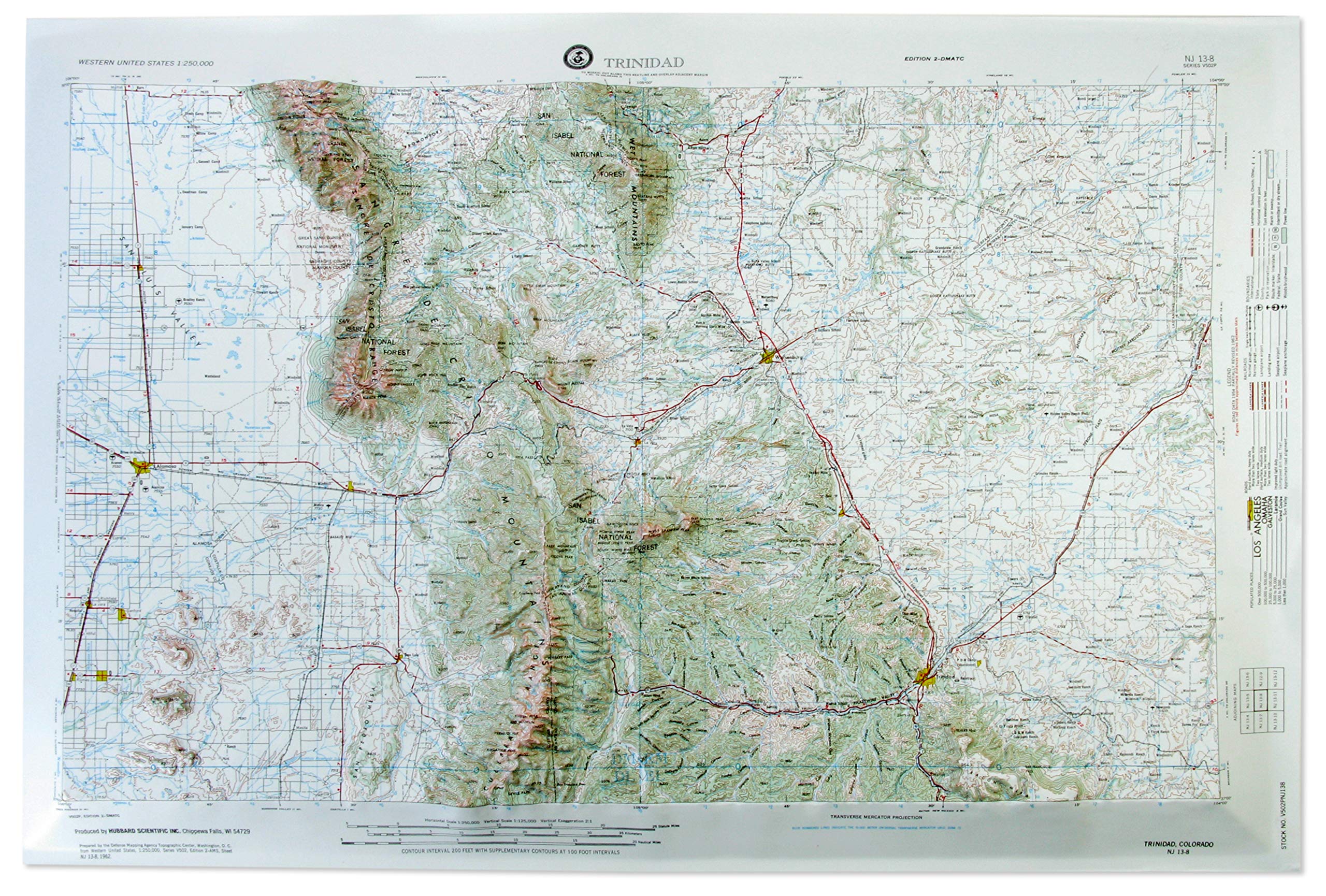 American Educational Trinidad Colorado Map, 31" Length x 21" Width